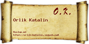 Orlik Katalin névjegykártya